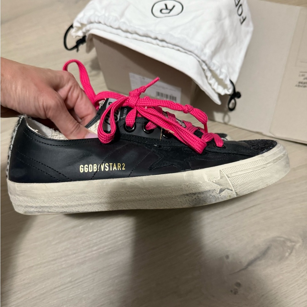 Golden Goose Women's Black and Pink Sneakers